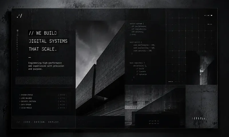 Technical Mono and Code Brutalism Web Design Aesthetic